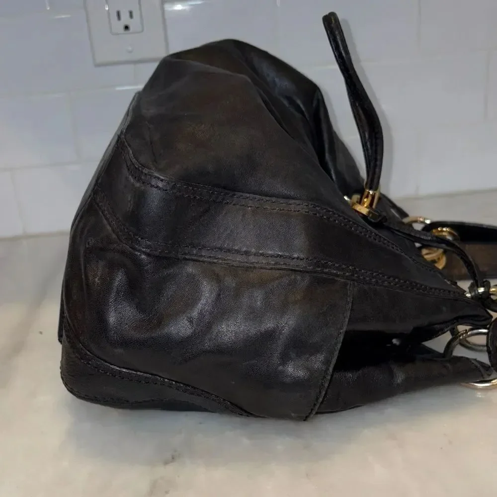 Michael Kors Bag Purse Handbag Leather Ludlow Drawstring Hobo Shoulder Bag